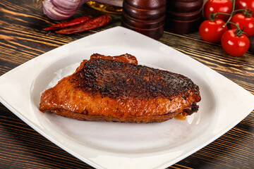 Roasted duck breast in cherry