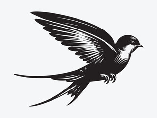Swift Bird Silhouette Vector Illustration