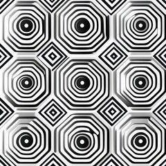 Seamless Black and White Geometric Pattern with Clean Lines and Minimalist Design