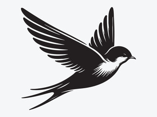 Swift Bird Silhouette Vector Illustration