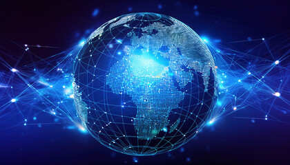 Digital globe illustration showcasing interconnected data network