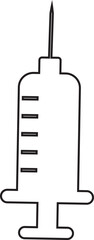 Syringe icon . Injection medical syringe silhouette, symbol, Solid black line vector isolated on transparent background. For website design, logo, app, template, ui, etc.