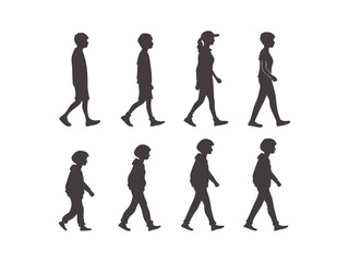 Stick Figure Man and Woman Silhouette Icons | Minimalist Stick Figure Silhouette Set