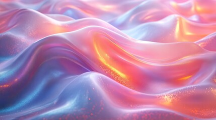 Obraz premium Pastel colored holographic background with iridescent, shimmering, and opalescent hues.
