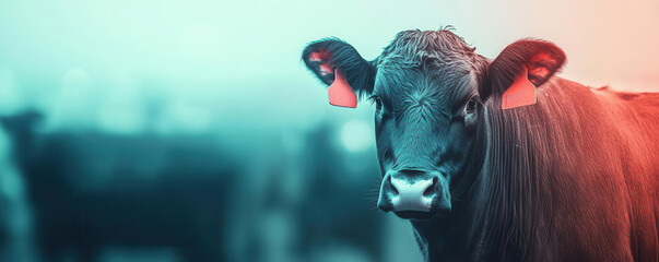 livestock technology concept. Predictive analytics platforms, using livestock tracking data to forecast grazing patterns and feed requirements