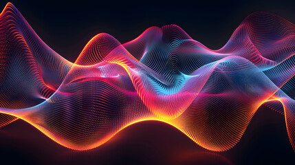 Fototapeta premium Abstract waves of light in vibrant colors, representing sound or data visualization.