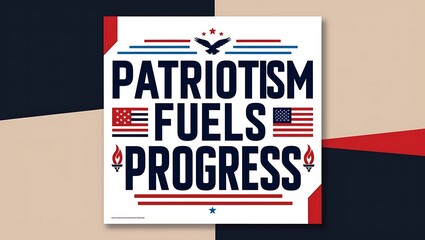 Fototapeta premium Patriotism Fuels Progress American National Pride Poster