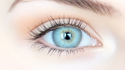 Obraz premium Closeup of a Woman's Beautiful Blue Eye