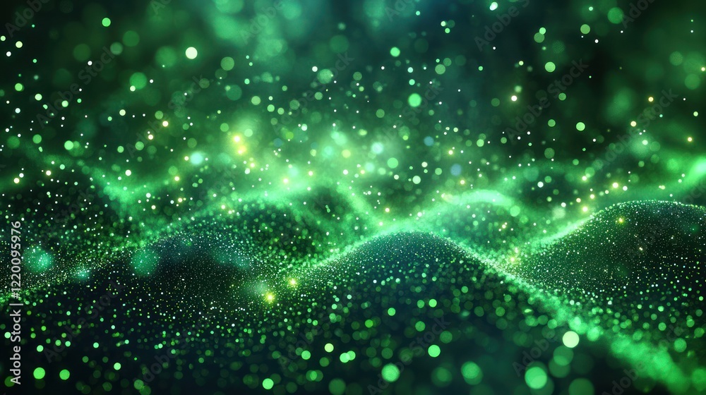 Leinwandbilder Digital Transformation and Connection in Abstract Light Patterns with Bokeh Effect for Electronic Networking
