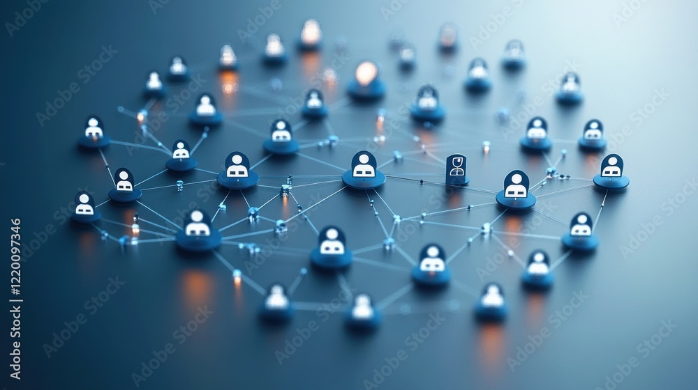 Poster cloud network illustration interconnected users communication technology