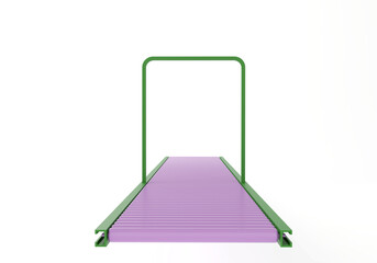 Conveyor roller, online factory belt for delivery, 3D Rendering.