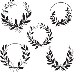 Fototapeta premium isolated Wreaths with greenery icon Vector, Wreaths with greenery Silhouette,Wreaths with greenery icon set, black Wreaths with greenery symbol for logo,web color Vector illustration, Vector Graphic,
