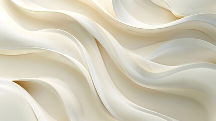Obraz premium Abstract flowing waves in soft cream tones, creating a smooth and elegant texture.