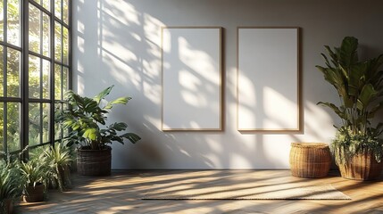 Two empty white vertical rectangle price lists or menu mockups with soft shadows, perfect for showcasing restaurant offerings.