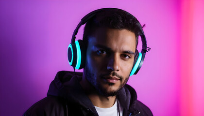 man listening to music