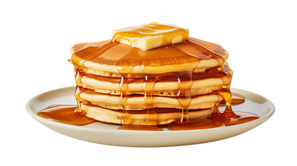 Delicious Buttery Pancakes Stack with Syrup 