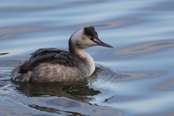 Great Crested Grebe, swimming on the lake
