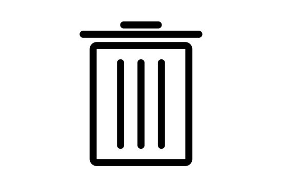 recommend clip art: シンプルなゴミ箱のモノクロのアイコン