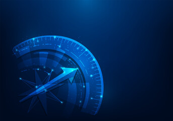 business goal target compass success technology background. business achievement and strategy concept. mission complete. vector illustration fantastic technology. © Yellow duck