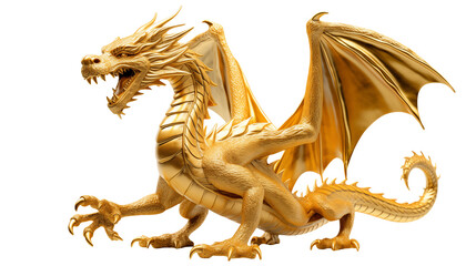 Golden dragon on a transparent background 