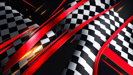 black and white checkered pattern with blur and light effects that create the illusion of fast movement.