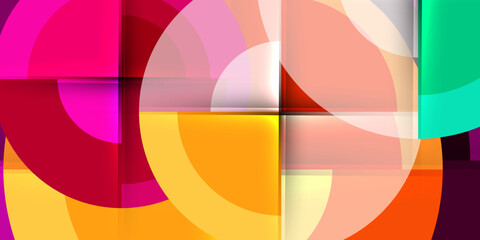 Obraz premium Techno circles and semi circles. Vector Illustration For Wallpaper, Banner, Background, Card, Book Illustration, landing page