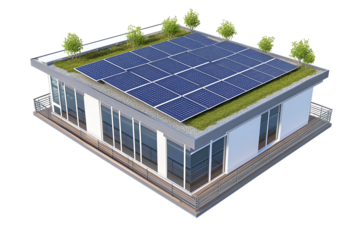 a beautiful house with solar panel on roof