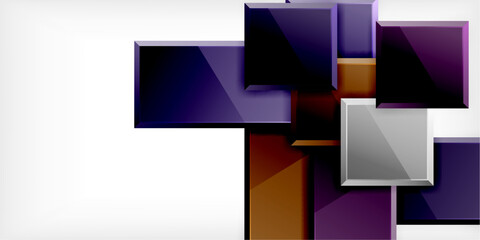 Colorful squares and rectangles. Vector Illustration For Wallpaper, Banner, Background, Card, Book Illustration, landing page