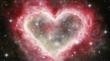 Obraz premium Cosmic Heart Nebula A Celestial Valentine's Day Image