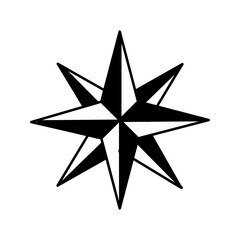 Compass wind rose line icon, navigation and map, compass vector icon, vector graphics, editable stroke outline sign, eps 10.