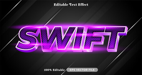 Swift editable text effect vibrant modern color shiny. Text style effect. Editable fonts vector files