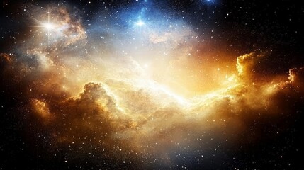 Fototapeta premium Cosmic Nebula Celestial Clouds and Glowing Stars