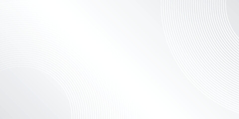 Abstract white glowing geometric lines on gray background. Modern shiny lines circle simple