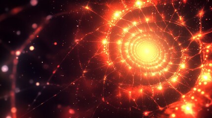 Obraz premium Cosmic Spiral Nebula Fiery Celestial Vortex