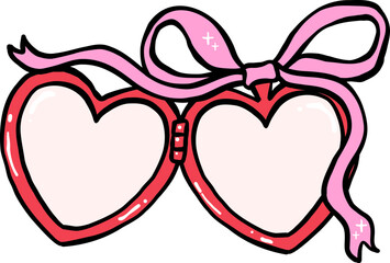 Vintage Heart Locket open Doodle Hand Drawn