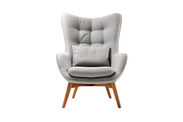 Obraz premium A modern, minimalist lounge chair with a sleek design, made from durable, easy-to-clean materials. The chair has a wide seat and high backrest, providing ample support for someone feeling unwell.
