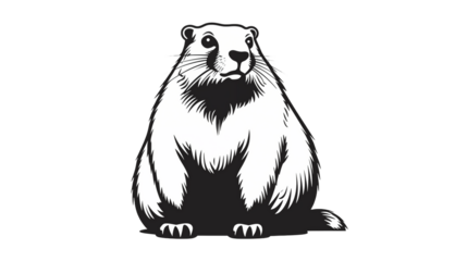 Majestic Groundhog Illustration on a transparent background 