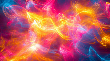 Vibrant Abstract Background with Energetic Light and Color Swirls
