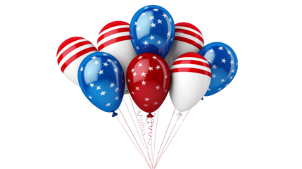 Patriotic Balloons on a transparent background 