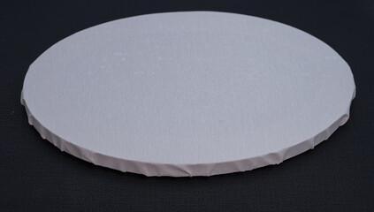 oval canvas prepared for painting, 