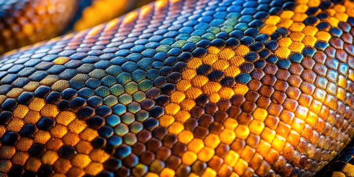 Aerial photography captures intricate, high-resolution detail of python skin texture.