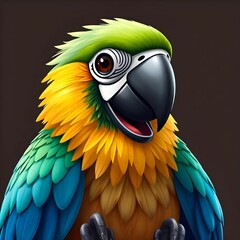 Fototapeta premium “Vibrant Majesty: The Colorful Parrot Portrait”