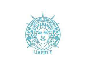 liberty line art ornament logo