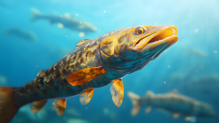 Swimming fish in clear waters underwater photography nature scene aquatic environment close-up view marine life