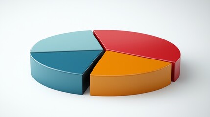Obraz premium 3D Colorful Pie Chart Representation of Data Analysis and Visualization for Business Insights and Reports