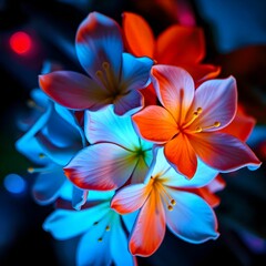 Fototapeta premium frangipani flower on blue
