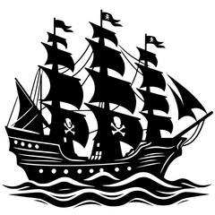 Pirate ship silhouette