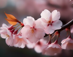 風に揺れる桜の花びらの動きが美しい瞬間