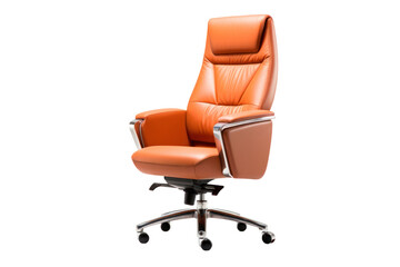 Obraz premium Luxurious executive chairman's chair with chrome accents, reclining function, and high-density foam padding, ideal for high-ranking officials.