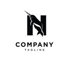 Letter N Narwhals Logo Icon Vector © Imam